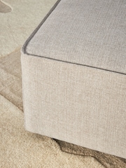 Tweedy Plain Light Natural Single Foostool Alba Modular Sofa - Image 3 of 9