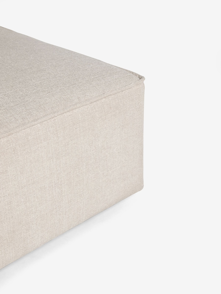 Tweedy Plain Light Natural Single Foostool Alba Modular Sofa - Image 9 of 9
