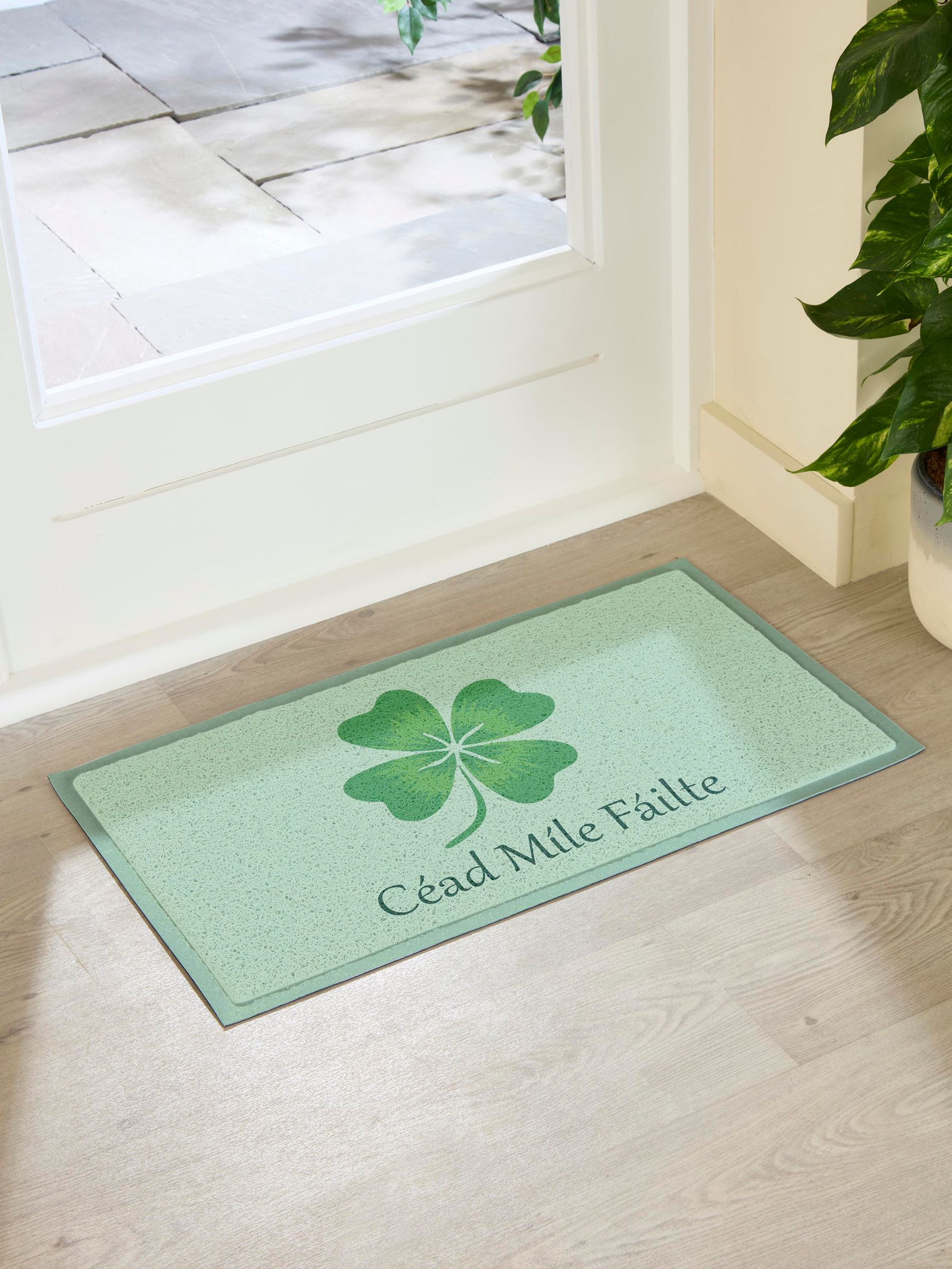 Artsy Mats Green Cead Mile Failte Indoor/Outdoor Doormat