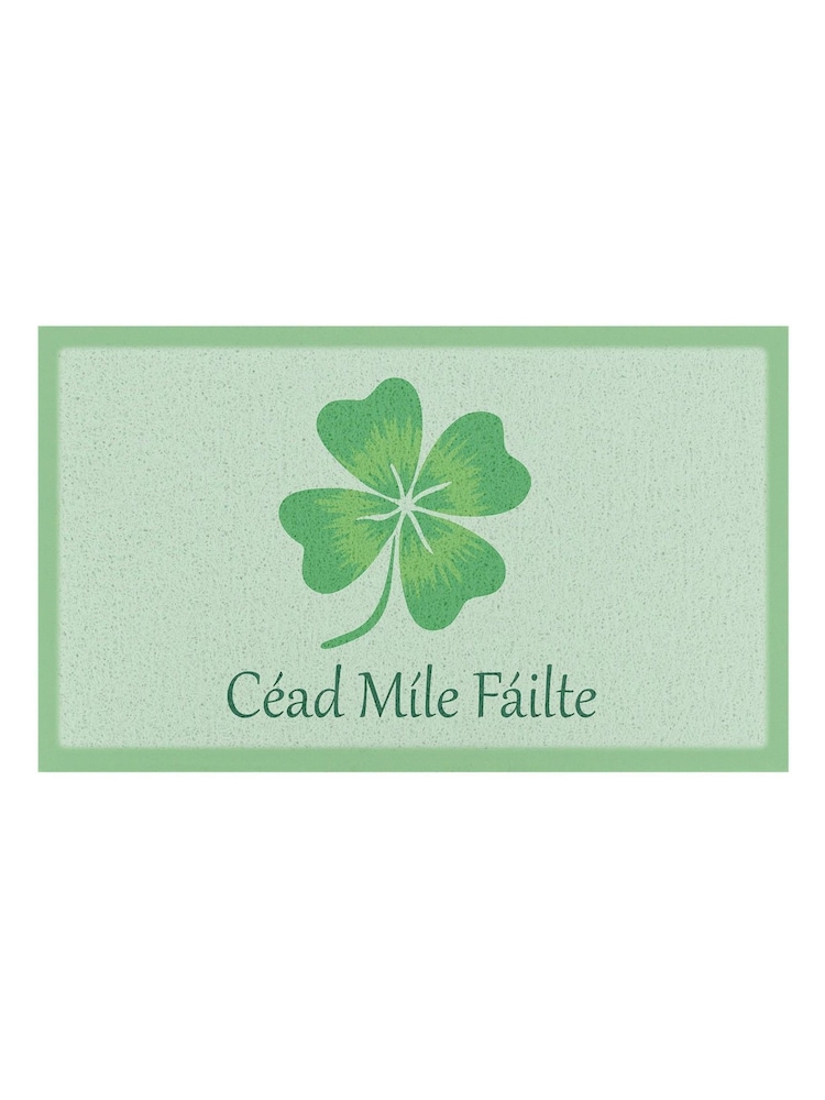 Artsy Mats Green Cead Mile Failte Indoor/Outdoor Doormat - Image 2 of 3 Artsy Mats Green Cead Mile Failte Indoor/Outdoor Doormat - Image 2 of 3