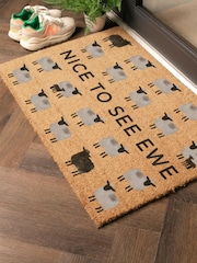 Artsy Mats Brown Nice To See Ewe Coir Doormat - Image 2 of 12