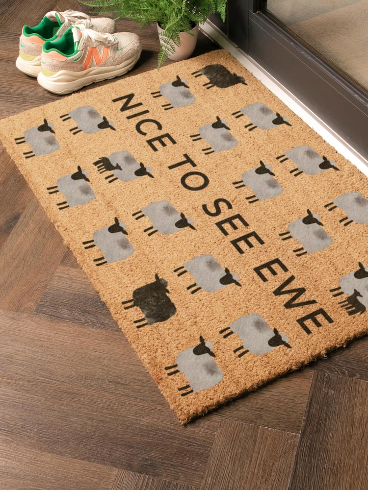 Artsy Mats Brown Nice To See Ewe Coir Doormat - Image 2 of 12 Artsy Mats Brown Nice To See Ewe Coir Doormat - Image 2 of 12