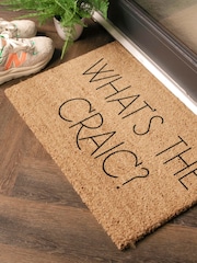 Artsy Mats Brown What's The Craic Coir Doormat - Image 1 of 12