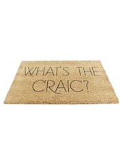 Artsy Mats Brown What's The Craic Coir Doormat - Image 10 of 12