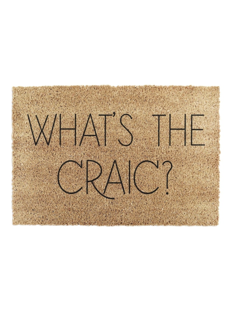 Artsy Mats Brown What's The Craic Coir Doormat - Image 12 of 12 Artsy Mats Brown What's The Craic Coir Doormat - Image 12 of 12