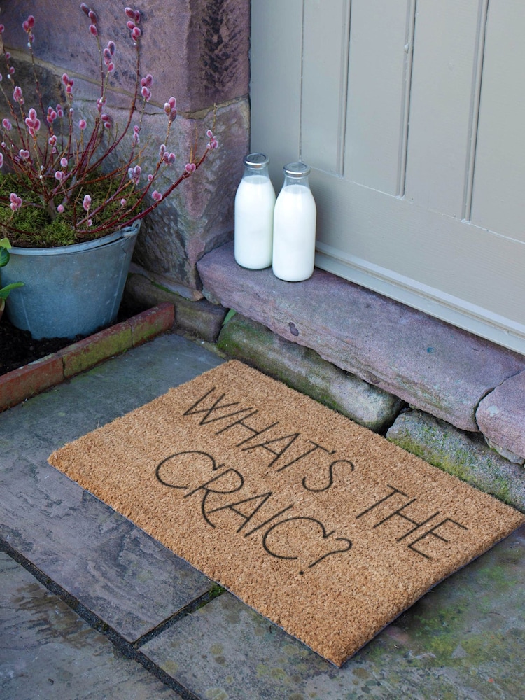 Artsy Mats Brown What's The Craic Coir Doormat - Image 2 of 12 Artsy Mats Brown What's The Craic Coir Doormat - Image 2 of 12