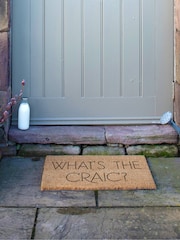 Artsy Mats Brown What's The Craic Coir Doormat - Image 7 of 12