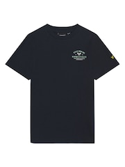 Lyle & Scott Navy Blue Boys Club Back Graphic T-Shirt - Image 1 of 3