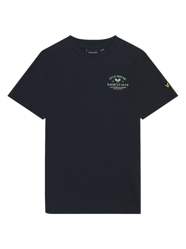 Lyle & Scott Navy Blue Boys Club Back Graphic T-Shirt - Image 1 of 3