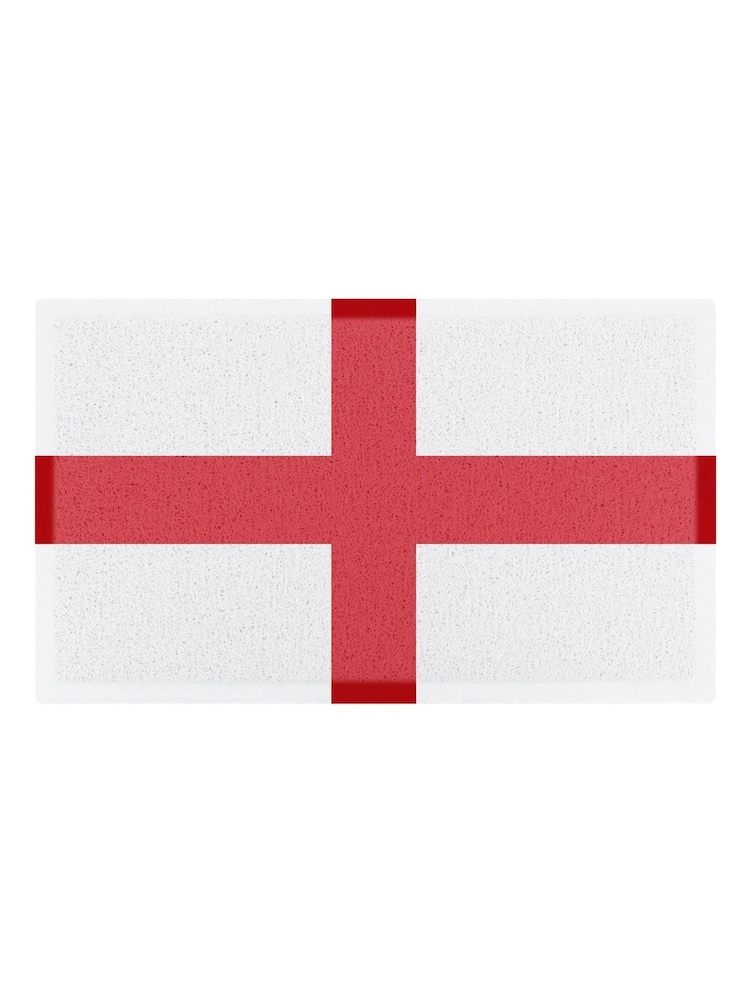 Artsy Mats White England Flag Indoor Outdoor Doormat - Image 2 of 3 Artsy Mats White England Flag Indoor Outdoor Doormat - Image 2 of 3