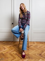 JoJo Maman Bébé Navy Blue Women's Long Sleeve Christmas Fairisle Jumper - Image 2 of 4