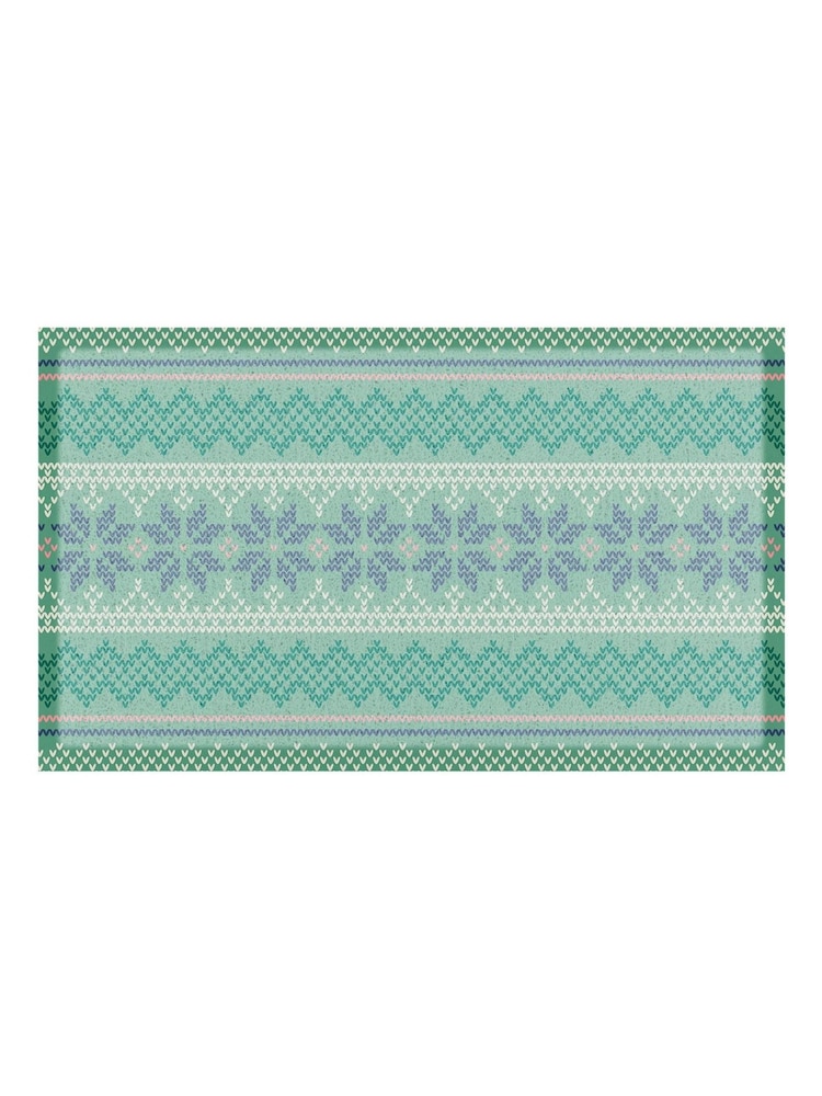 Artsy Mats בצבע ירוק שטיחון כניסה מסיבי קוקוס בדוגמת Fair Isle - תמונה 3 מתוך 3 Artsy Mats בצבע ירוק שטיחון כניסה מסיבי קוקוס בדוגמת Fair Isle - תמונה 3 מתוך 3