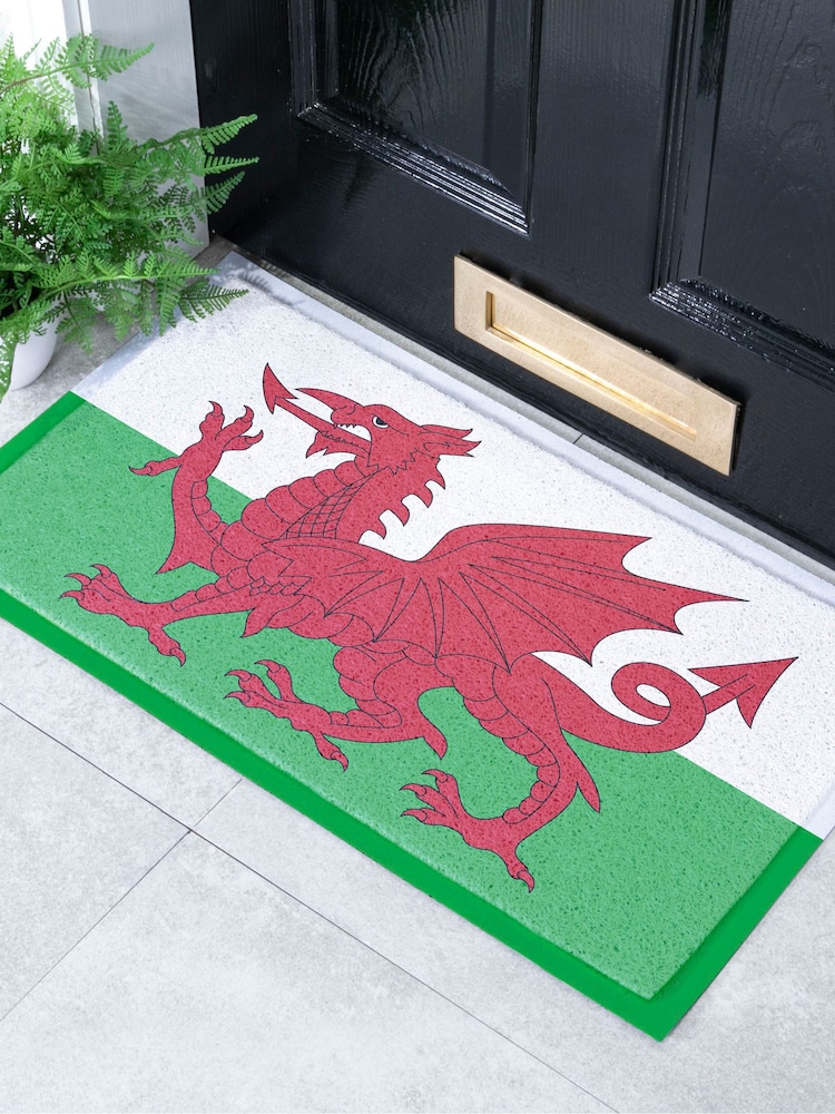 Artsy Mats Felpudo de exterior con bandera de Gales - Imagen 1 de 3 Artsy Mats Felpudo de exterior con bandera de Gales - Imagen 1 de 3