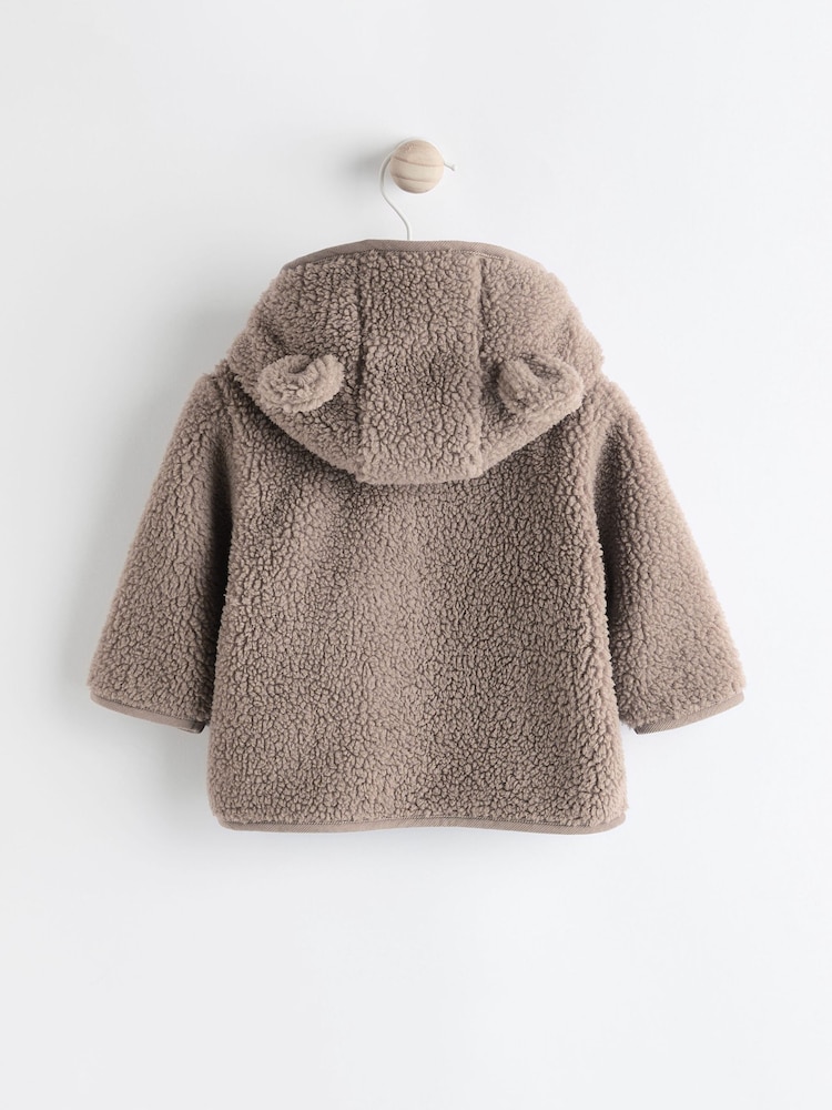 Mink Brown Cosy Borg Fleece Baby Jacket - Image 1 of 5