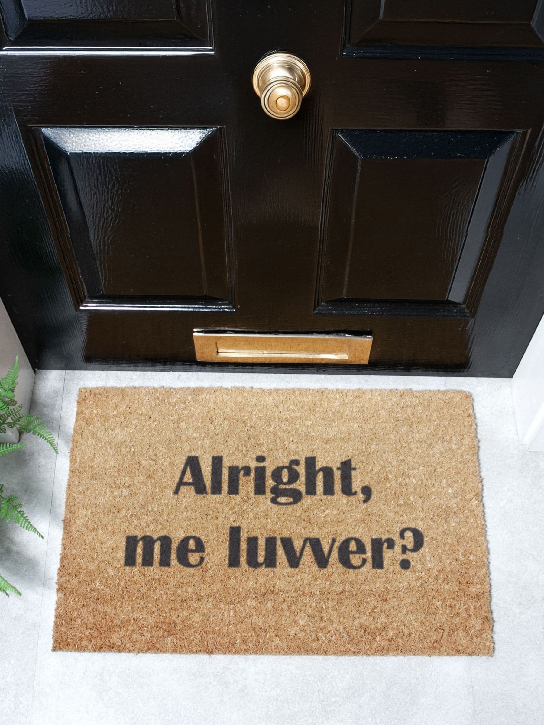 Artsy Mats Brown Alright Me Luvver Coir Doormat