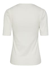 PIECES White Puff Sleeve Top - Image 6 of 6