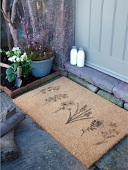 Artsy Mats Brown Wild Flowers Coir Doormat - Image 1 of 12