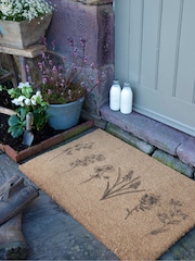 Artsy Mats Brown Wild Flowers Coir Doormat - Image 3 of 12