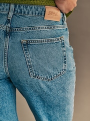 ONLY Blue High Waisted Straight Leg Jeans - Image 5 of 7
