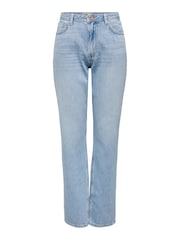 ONLY Blue High Waisted Straight Leg Jeans - Image 6 of 7