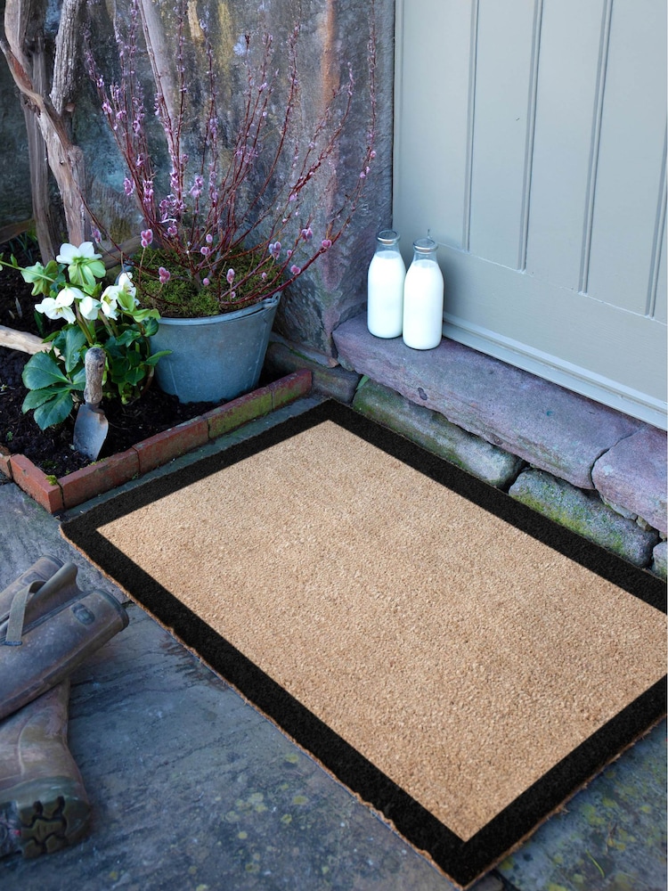 Artsy Mats Brown Black Border Coir Doormat - Image 1 of 13 Artsy Mats Brown Black Border Coir Doormat - Image 1 of 13