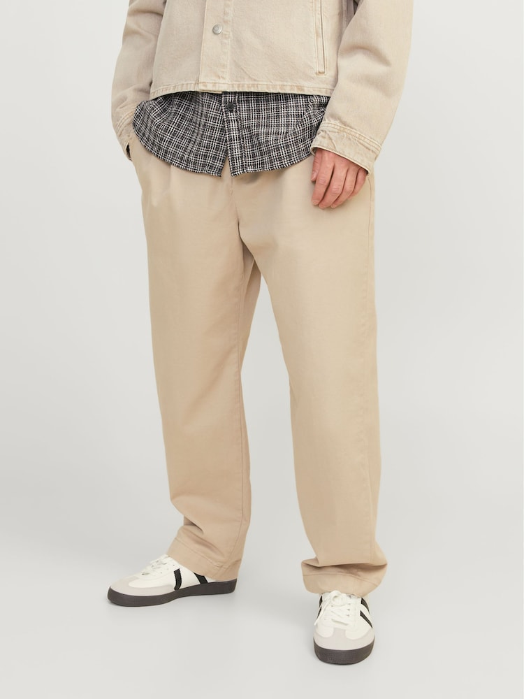Коричневый - свободные брюки для широкой стопы JACK & JONES - Изображение 1 из 8