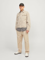 Коричневый - свободные брюки для широкой стопы JACK & JONES - Изображение 3 из 8