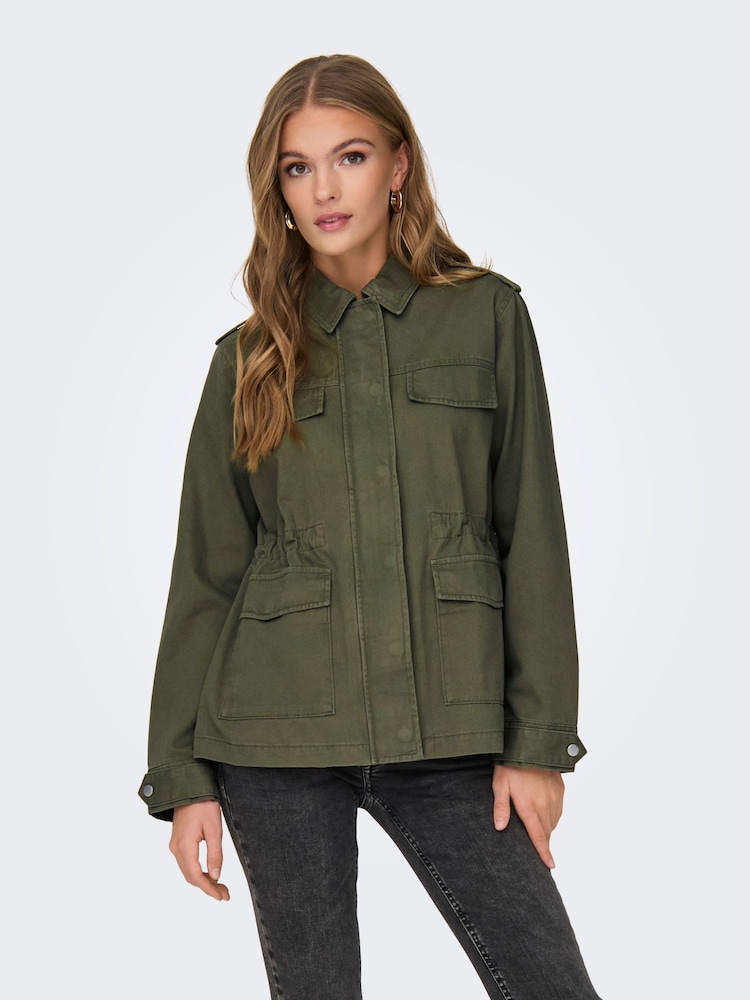 ONLY Green Utility 100% Cotton Cargo Jacket - Image 1 of 7