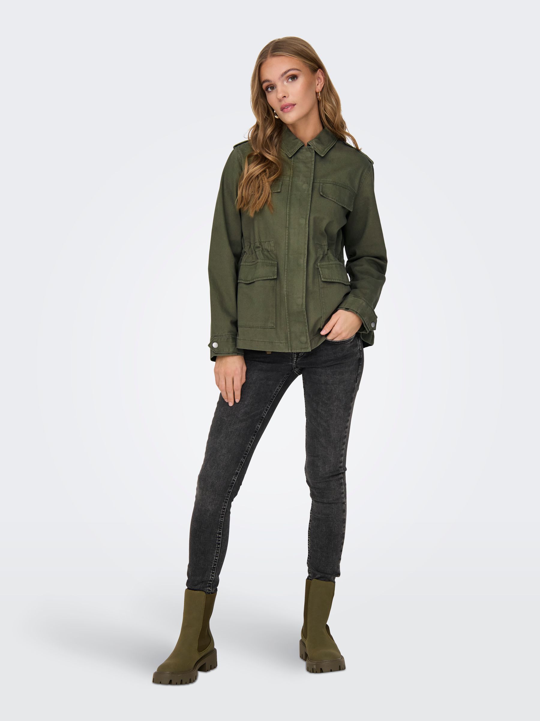 Buy ONLY Green Utility 100% Cotton Cargo Jacket from Next Luxembourg