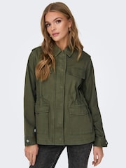 ONLY Green Utility 100% Cotton Cargo Jacket - Image 4 of 7