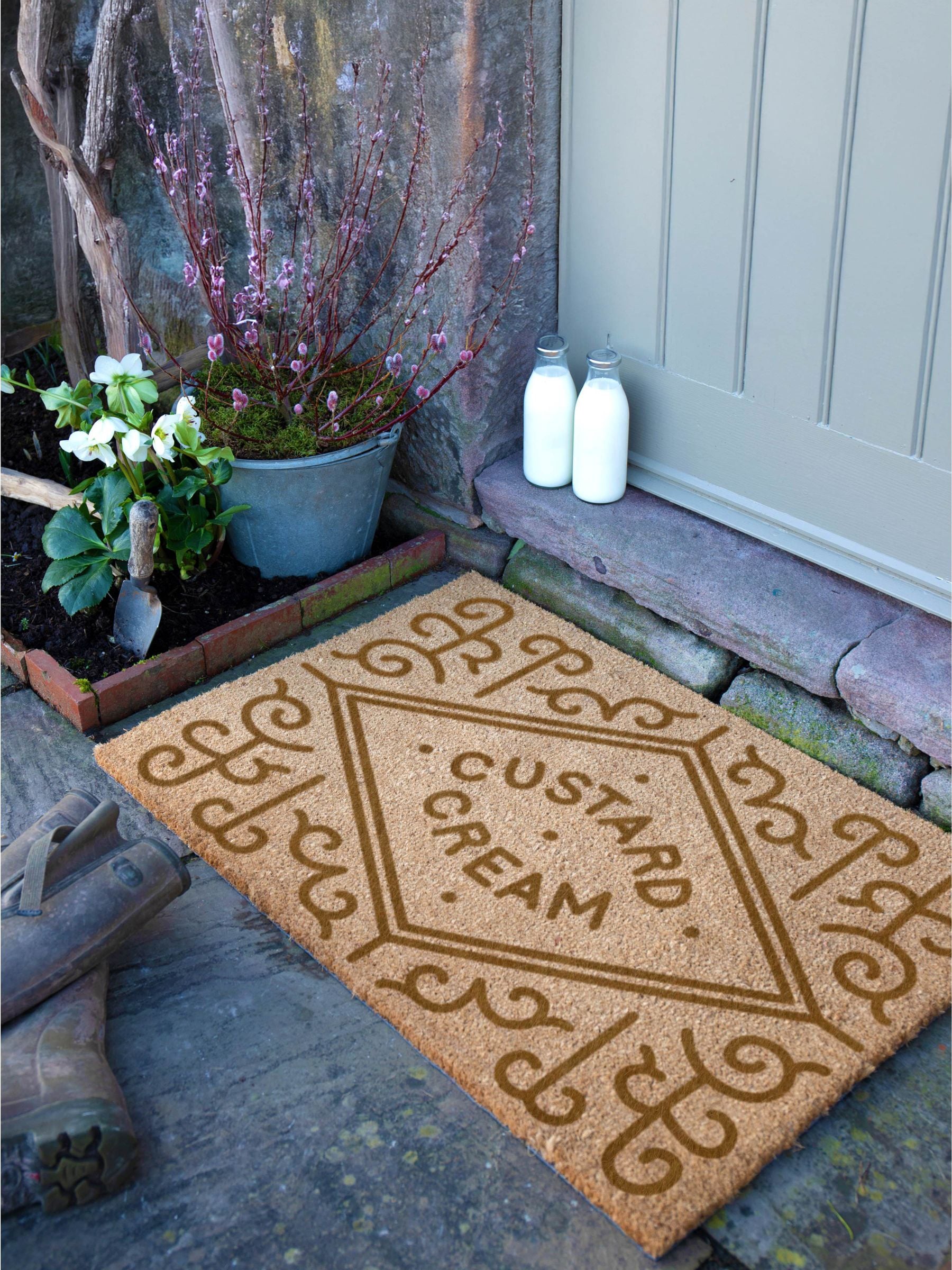 Artsy Mats Custard Cream Coir Doormat (60X40cm) - Brown - Image 2