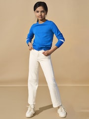Creme - ONLY KIDS Jeans in Straight Fit mit verstellbarem Bund, Creme - Bild 1 von 4