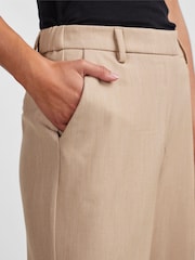 YAS Cream Wide Leg Tailored Trousers - Image 5 of 6