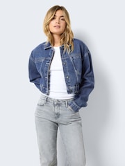 NOISY MAY Blue Relaxed Fit 100% Cotton Denim Jacket - Image 1 of 7