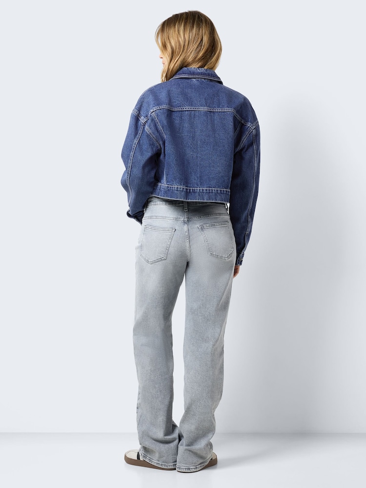 NOISY MAY Blue Relaxed Fit 100% Cotton Denim Jacket - Image 2 of 7