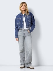 NOISY MAY Blue Relaxed Fit 100% Cotton Denim Jacket - Image 3 of 7