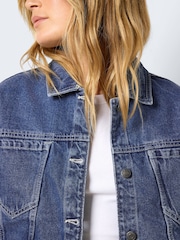 NOISY MAY Blue Relaxed Fit 100% Cotton Denim Jacket - Image 5 of 7