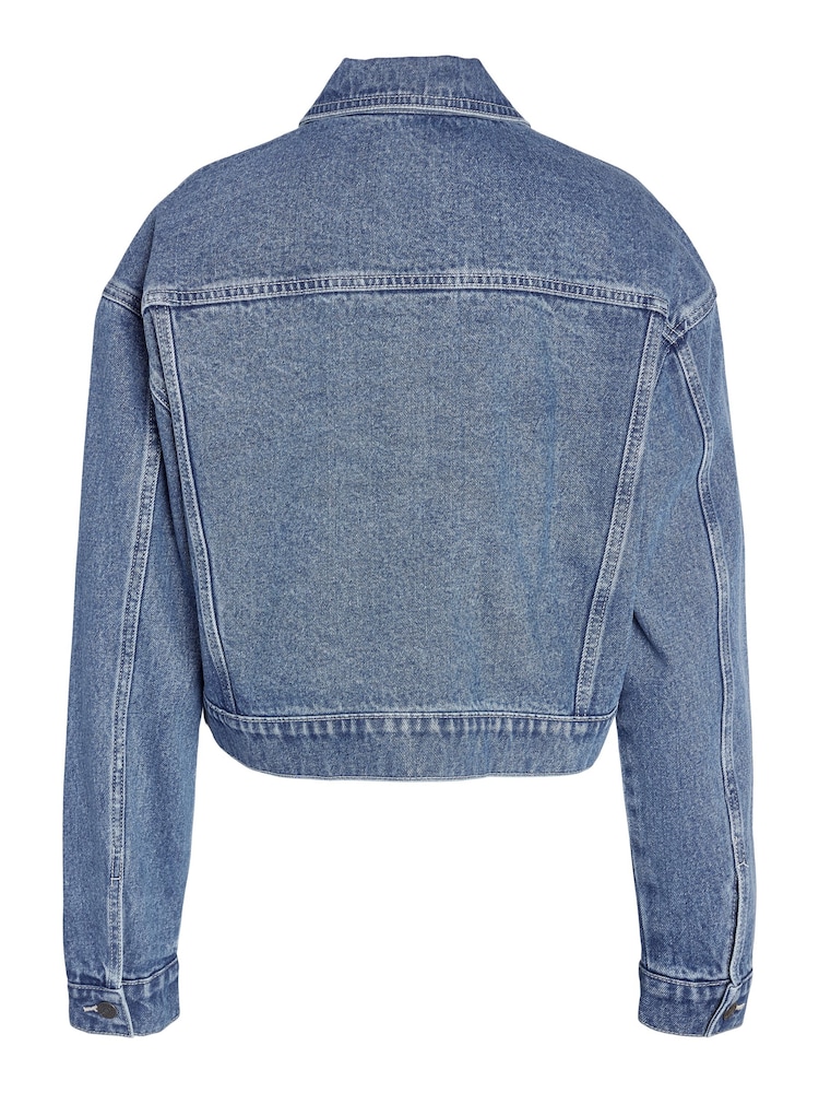 NOISY MAY Blue Relaxed Fit 100% Cotton Denim Jacket - Image 7 of 7