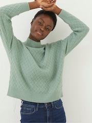 FatFace Green Vicki Jumper - Image 1 of 5