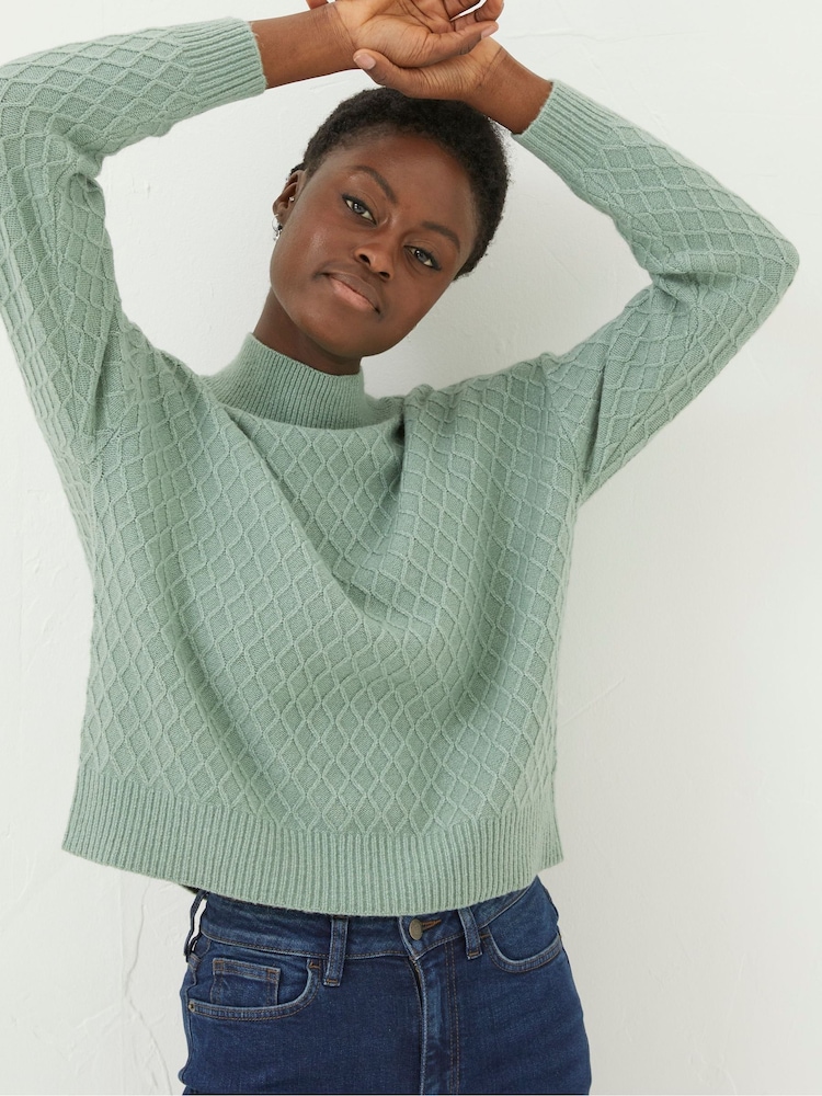 FatFace Green Vicki Jumper - Image 1 of 5