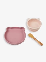 JoJo Maman Bébé Pink My First Silicone Mealtime Bear Set - Image 2 of 5