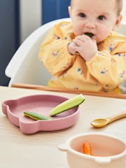 JoJo Maman Bébé Pink My First Silicone Mealtime Bear Set - Image 4 of 5
