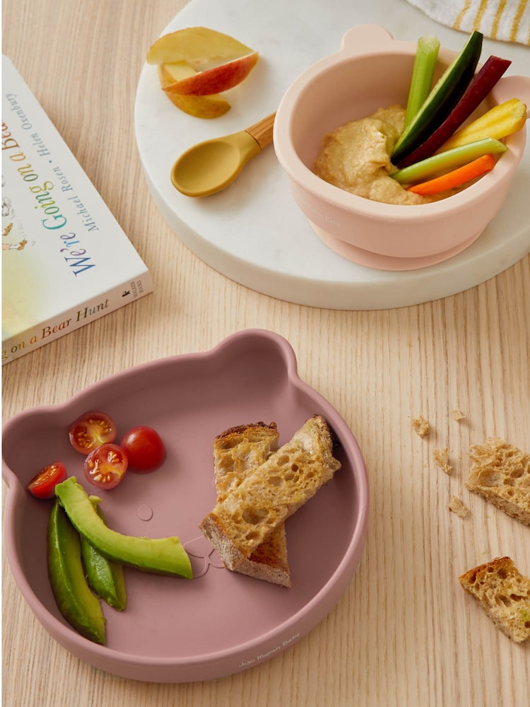 JoJo Maman Bébé Pink My First Silicone Mealtime Bear Set - Image 5 of 5
