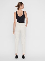 VERO MODA Cream Mid Waist Straight Leg Trousers - Image 3 of 6