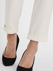 VERO MODA Cream Mid Waist Straight Leg Trousers - Image 4 of 6