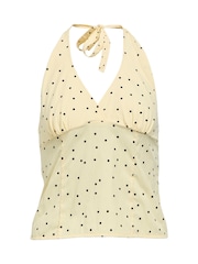 OBJECT Yellow Polka Dot Halterneck Top - Image 1 of 2