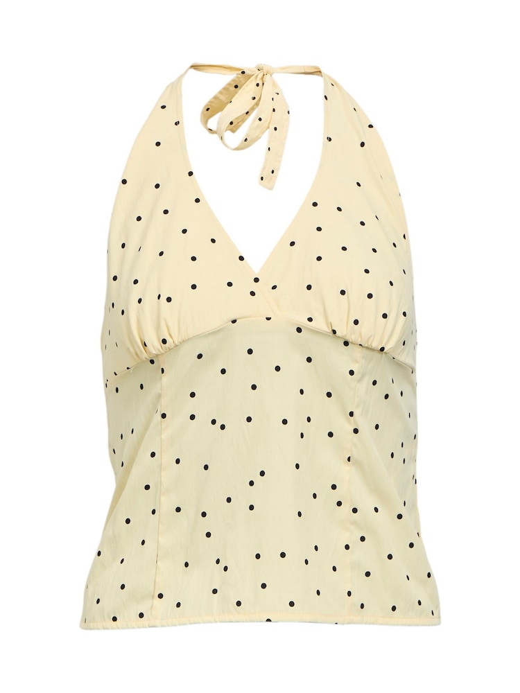 OBJECT Yellow Polka Dot Halterneck Top - Image 1 of 2 OBJECT Yellow Polka Dot Halterneck Top - Image 1 of 2