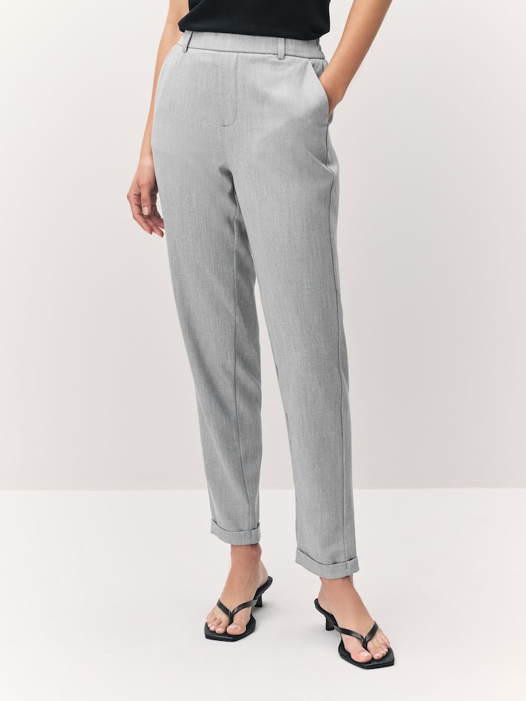 VERO MODA Grey Slim High Waisted Trousers - Image 1 of 6