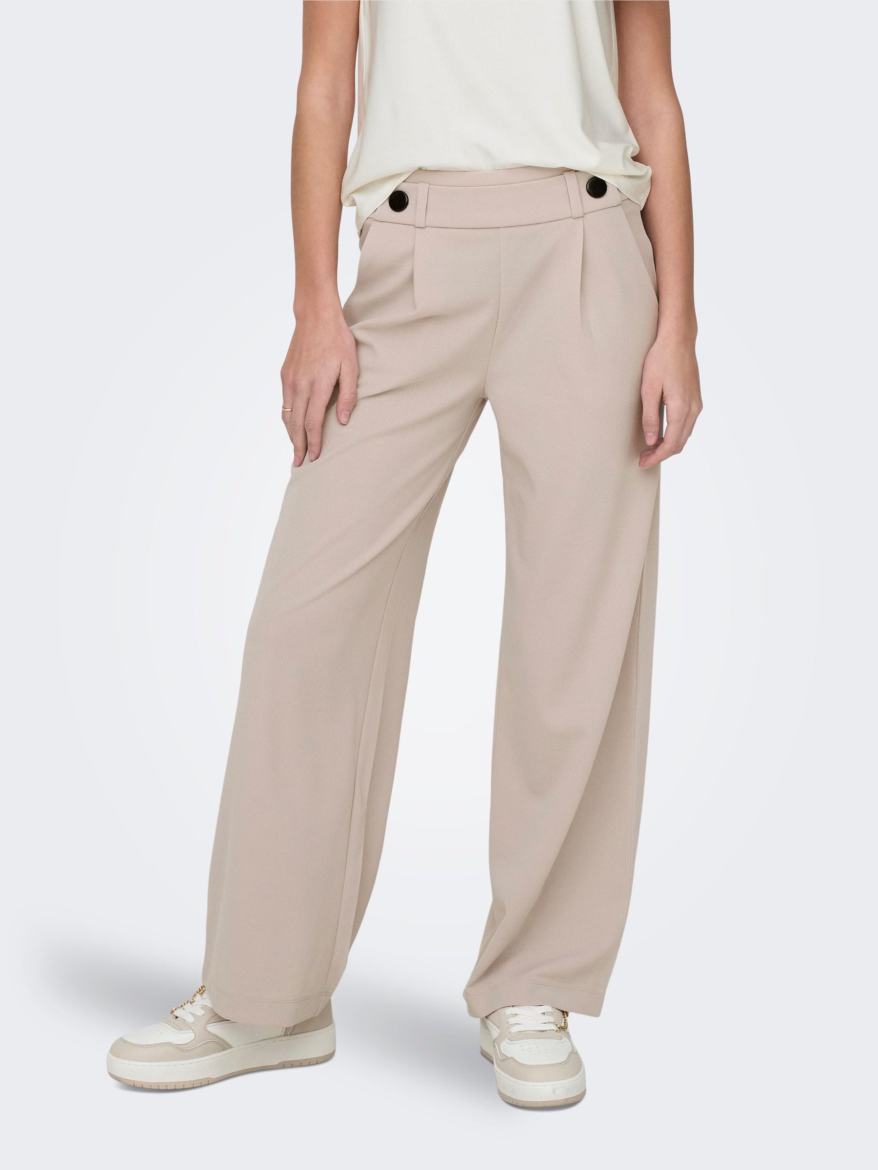 Buy JDY Cream High Waist Wide Leg Trousers from Next USA