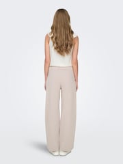 JDY Cream Wide Leg Trousers - Image 2 of 6